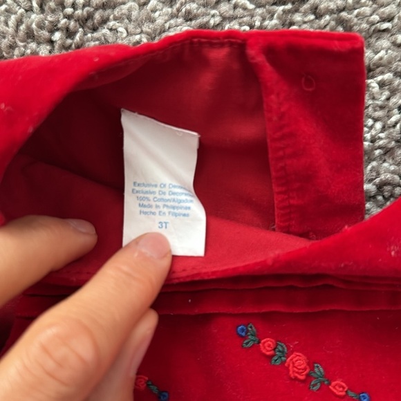 Vintage embroidered velvet baby girl dress - Picture 2 of 4